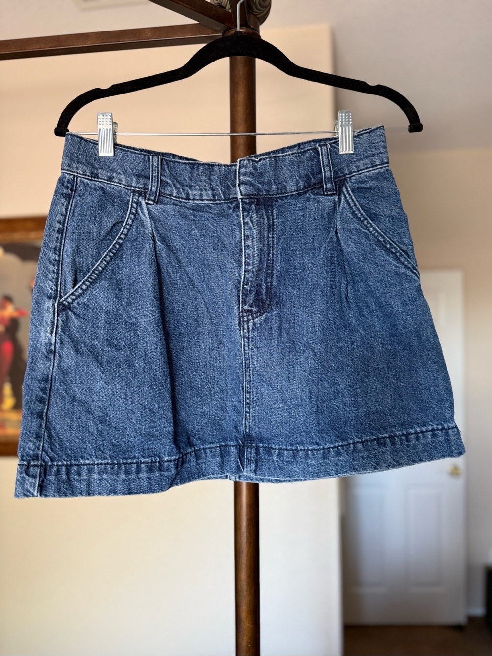 We The Free Blue Denim Skirt